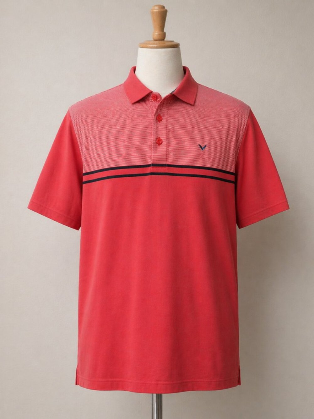Callaway Opti Dri Polo Shirt Mens XL Red Striped Golf Performance Logo Everyday